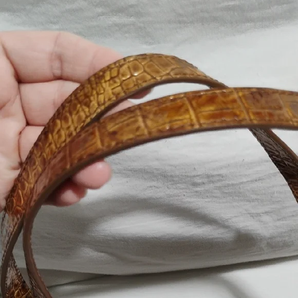 SALE! Auth Brahmin Melbourne Athena Pecan Crocodile Embossed Tote W Attached Bag - Picture 14 of 15